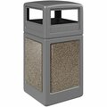 Commercial Zone CZ 720445K StoneTec 42 Gal Gray Waste Receptacle, Riverstone Panels, Dome Lid 278720445K